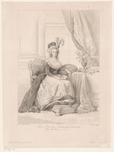 Porträt von Marie Antoinette, Königin von Frankreich von Amédée Félix Barthélemy Geille