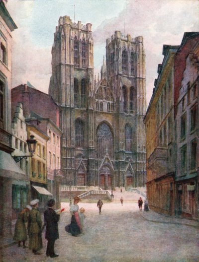 Die Kathedrale von Ste Gudule, Brüssel von Amedee (after) Forestier