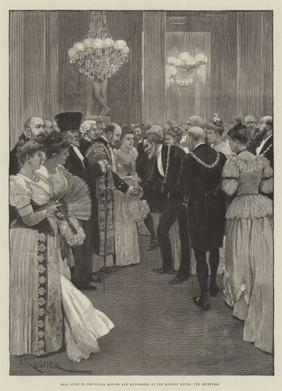 Ball für Provinzbürgermeister und Bürgermeisterinnen im Mansion House, der Empfang von Amedee Forestier