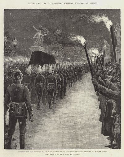 Beerdigung des verstorbenen deutschen Kaisers Wilhelm in Berlin von Amedee Forestier