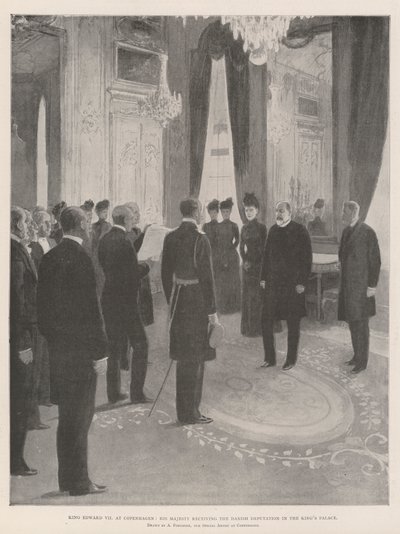 König Edward VII. in Kopenhagen, Seine Majestät empfängt die dänische Deputation im Königspalast von Amedee Forestier