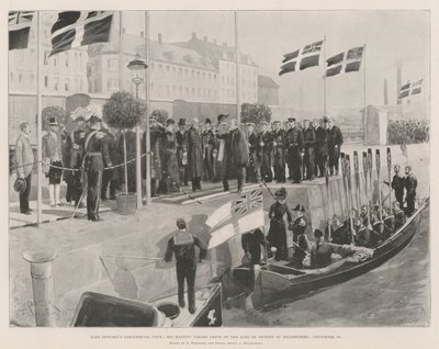 König Edwards Kontinentaltour, Seine Majestät verabschiedet sich vom König von Schweden in Helsingborg, 20. September von Amedee Forestier