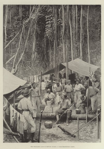Das umstrittene Land in Britisch-Guayana, eine Goldsuchergruppe von Amedee Forestier