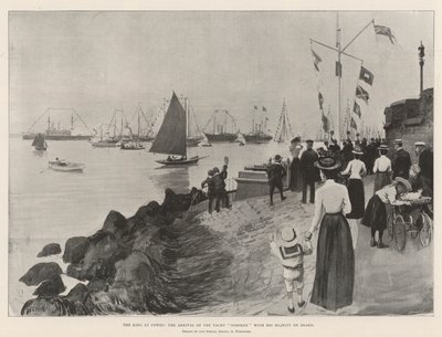 Der König in Cowes, die Ankunft der Yacht Osborne mit Seiner Majestät an Bord von Amedee Forestier