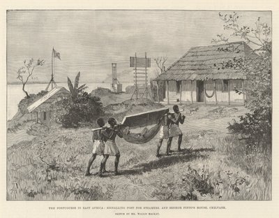 Die Portugiesen in Ostafrika, Signalposten für Dampfer und Senhor Pintos Haus, Chilvane von Amedee Forestier