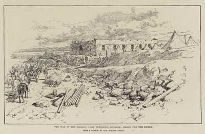 Der Krieg im Sudan, Fort Euryalus, Souakim, bereit für den Feind von Amedee Forestier