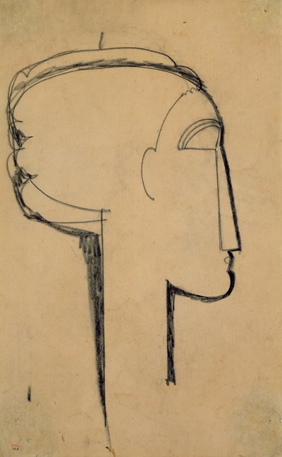 Kopf im Profil von Amedeo Modigliani