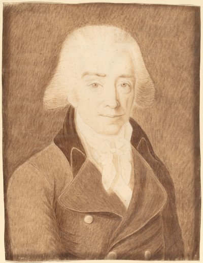 Mann in einem großen Mantel von American 18th Century or Possibly Joseph Badger
