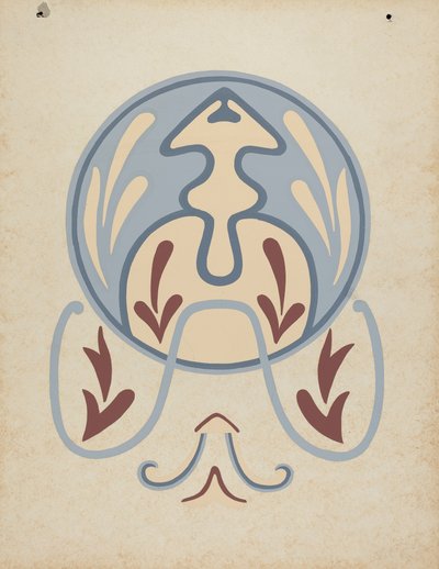 Wanddesign der Asistencia von San Antonio de Pala aus dem Portfolio "Dekorative Kunst von Spanisch-Kalifornien" von American 20th Century