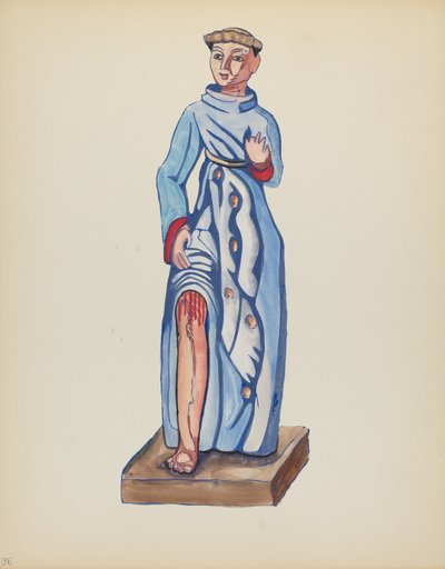 Tafel 36: Heiliger Rochus: Aus dem Portfolio "Spanische Kolonialdesigns von New Mexico" von American 20th Century