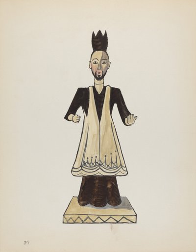 Tafel 39: Heiliger Johannes Nepomuk: Aus dem Portfolio "Spanische Kolonialdesigns von New Mexico" von American 20th Century