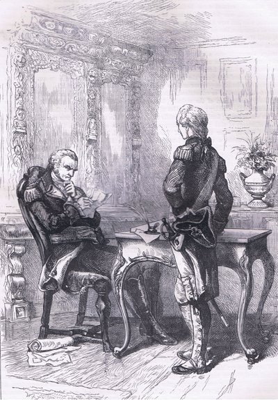 Lafayette und Washington, Illustration aus Cassells Geschichte der Vereinigten Staaten, veröffentlicht von Cassell, Petter & Galpin, ca. 1900 (Lithografie) von American English school