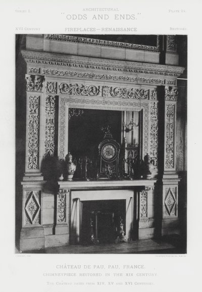 Kamin: Chateau De Pau, Pau, Frankreich von American Photographer (after)