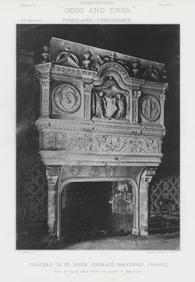 Kamin: Chateau De St Ouen, Chemaze, Mayenne, Frankreich von American Photographer (after)