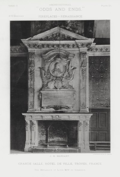 Kamin: Großer Saal, Rathaus, Troyes, Frankreich von American Photographer (after)