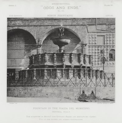 Brunnen auf der Piazza Del Municipio, Perugia, Italien von American Photographer (after)