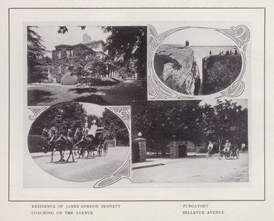Newport, Rhode Island: Residenz von James Gordon Bennett; Purgatory; Kutschfahrt auf der Avenue; Bellevue Avenue (s/w Foto) von American Photographer (after)