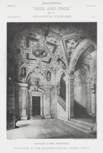 Treppe im Palazzo Cataldi, Genua, Italien von American Photographer (after)