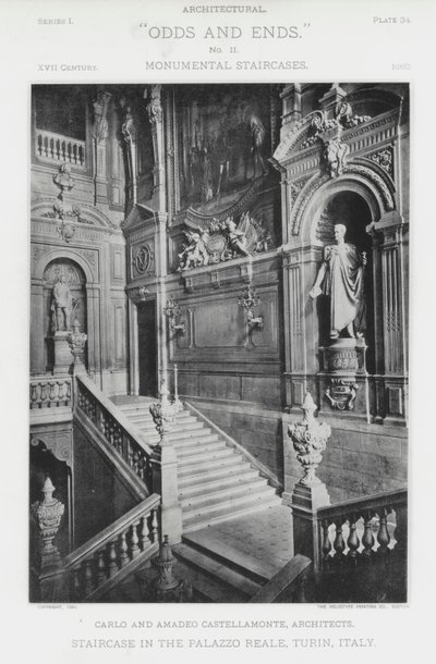 Treppe im Palazzo Reale, Turin, Italien von American Photographer (after)