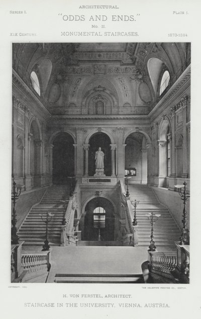 Treppenhaus in der Universität, Wien, Österreich von American Photographer (after)