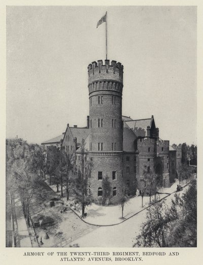Waffenkammer des Twenty-Third Regiment, Bedford und Atlantic Avenues, Brooklyn von American Photographer