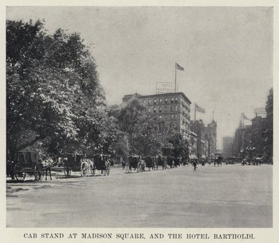 Taxistand am Madison Square und das Hotel Bartholdi von American Photographer