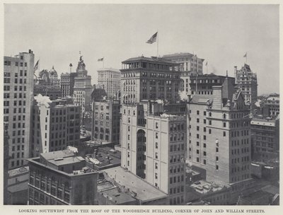 Blick nach Südwesten vom Dach des Woodbridge Building, Ecke John und William Streets von American Photographer