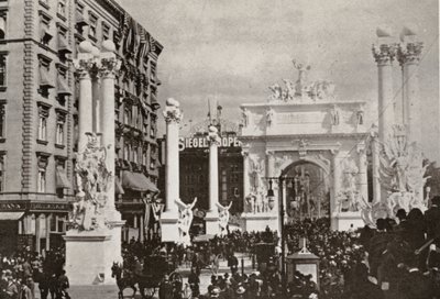 Der Dewey-Bogen vor dem Fifth Avenue Hotel an der 23rd St., New York City, zur Feier des Sieges über Spanien, 1899 von American Photographer