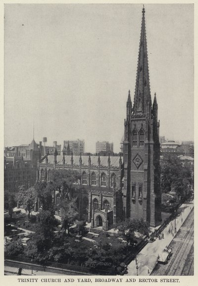 Trinity Church und Yard, Broadway und Rector Street von American Photographer