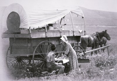 Typischer Planwagen eines Pioniers von American Photographer