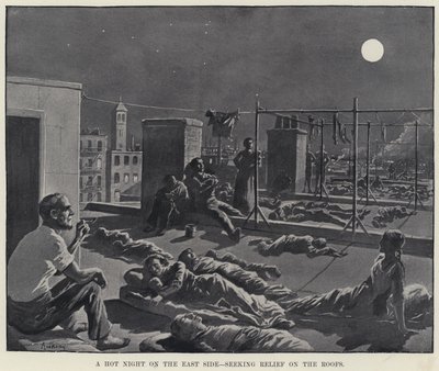 Eine heiße Nacht auf der East Side, Erleichterung auf den Dächern suchend von American School