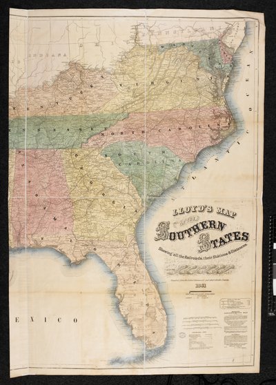 Eine Karte der Südstaaten von Nordamerika von American School