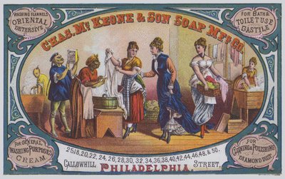 Werbung für Charles McKeone & Son Soap Manufacturing Company, Philadelphia, Pennsylvania, USA von American School