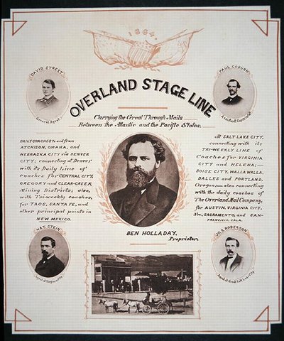 Werbung für die Overland Stage Line von American School