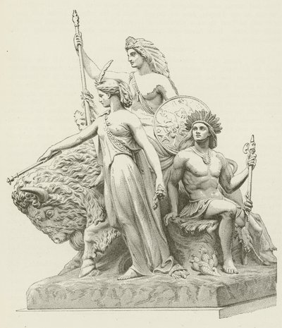 Amerika, aus der Gruppe in Marmor von John Bell von American School