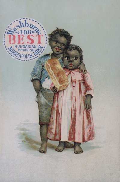 Amerikanische Handelskarte, die Washburns bestes ungarisches Prozessbrot bewirbt, Minneapolis, Minnesota von American School
