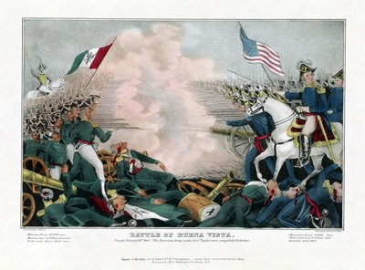 Schlacht von Buena Vista, 23. Februar 1847, die amerikanische Armee unter General Taylor war vollständig siegreich von American School