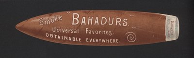 Lesezeichen, das Bahadur-Zigarren bewirbt von American School