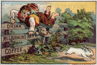 Junge und Hund jagen Kaninchen von American School