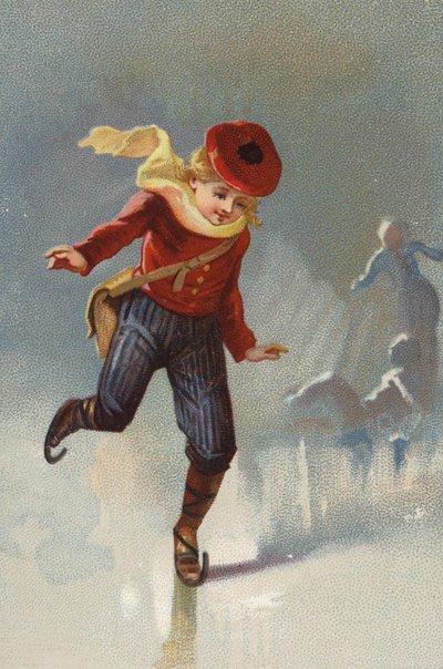 Junge beim Eislaufen von American School