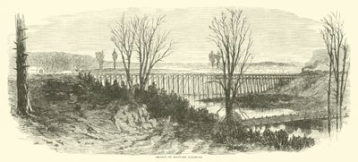 Brücke auf der Militärbahn, März 1865 von American School