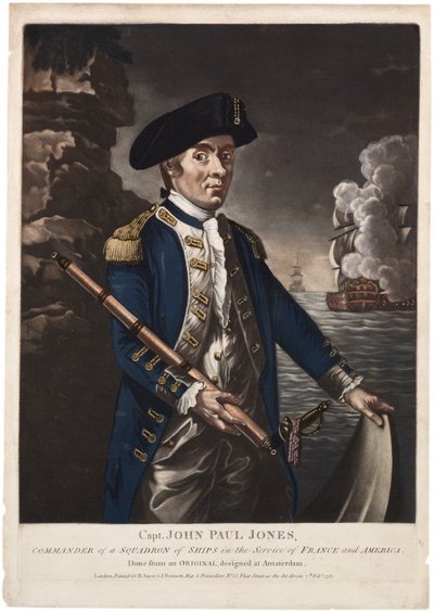 Kapitän John Paul Jones, Kommandant eines Geschwaders von Schiffen im Dienst von Frankreich und Amerika, 1780 von American School