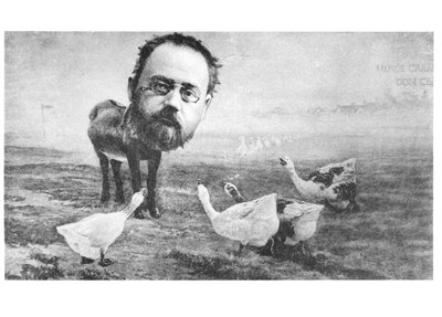 Karikatur von Emile Zola, der Esel und die Gänse; aus Life, 4. April 1889 von American School