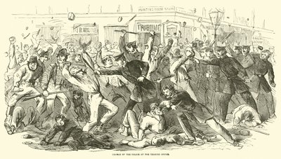 Angriff der Polizei auf das Tribune-Büro, Juli 1863 von American School