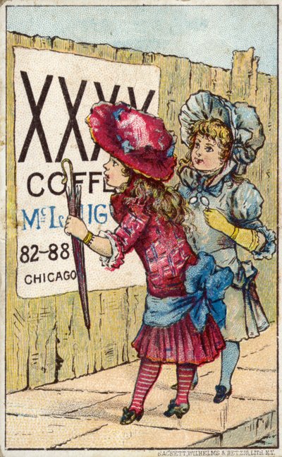 Kinder lesen Kaffeewerbung von American School