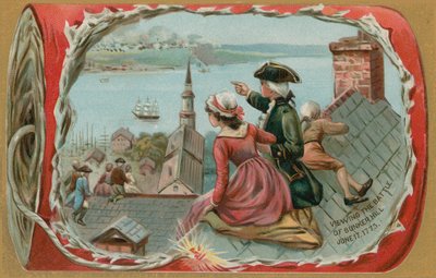 Kinder betrachten die Schlacht von Bunker Hill, 17. Juni 1775 von American School