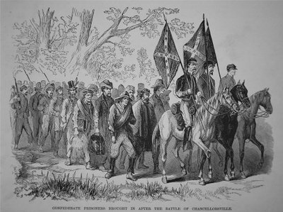 Konföderierte Gefangene nach der Schlacht von Chancellorsville von American School