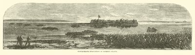 Konföderierte Evakuierung von Morriss Island, September 1863 von American School