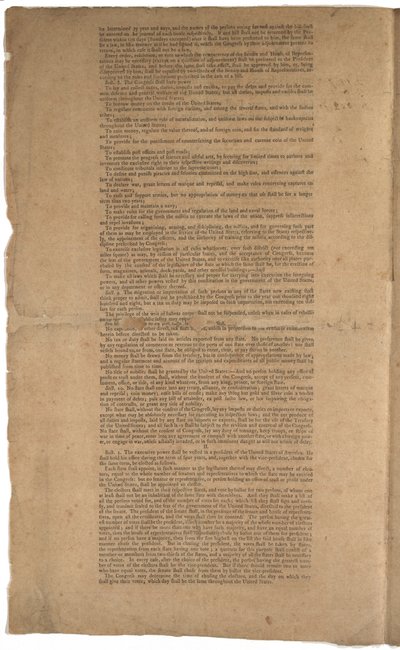 Verfassung, erster Druck, gedruckt von Dunlap & Claypoole, 17.-19. September 1787 von American School