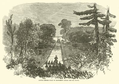 Baumwollbrücke gebaut von McPherson über den Big Black, Mai 1863 von American School